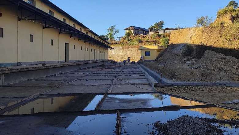 Incomplete Tamenglong FCI godown at old Iriangluang village (PHOTO: IFP)