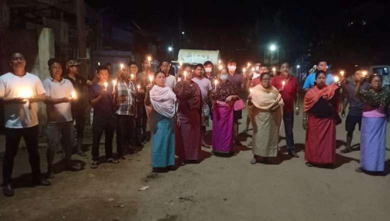 Candle light protest at Moreh town (PHOTO: IFP)(PHOTO: IFP)
