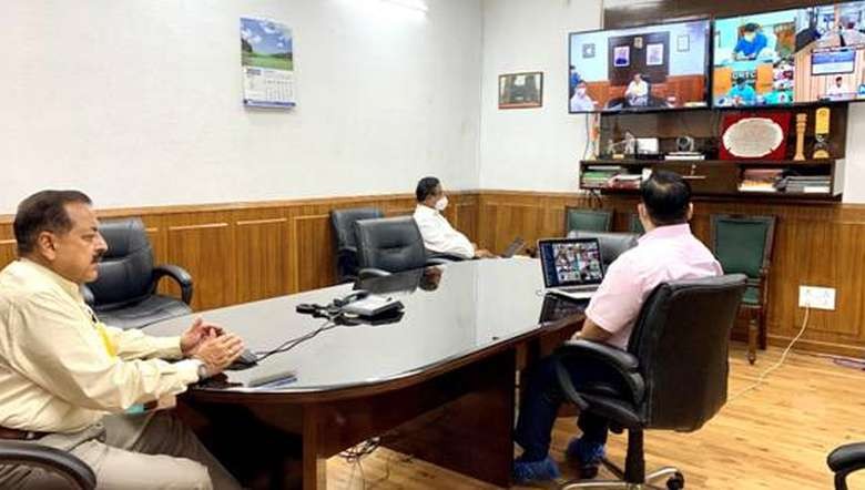 DoNER Minister Jitendra Singh addressing a webinar