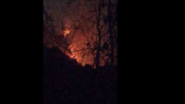 A forest fire at Nongmaiching hill (PHOTO: Facebook)