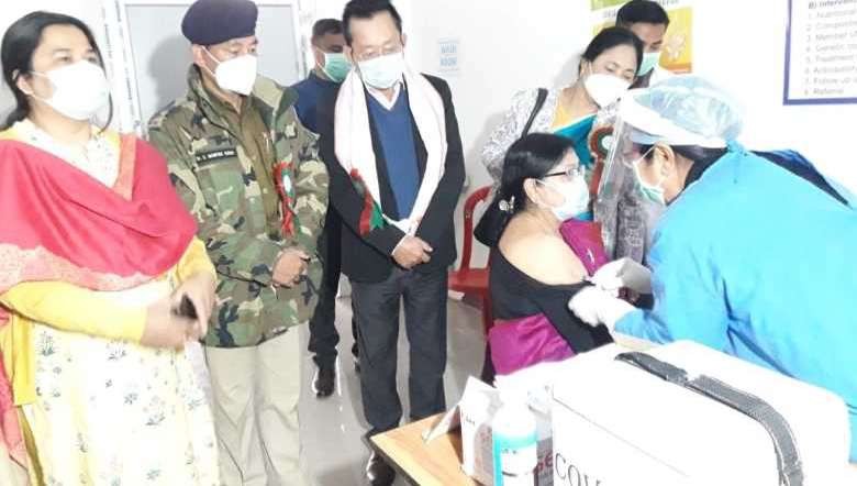 Launching of COVID-19 vaccination drive in Thoubal (PHOTO IFP)