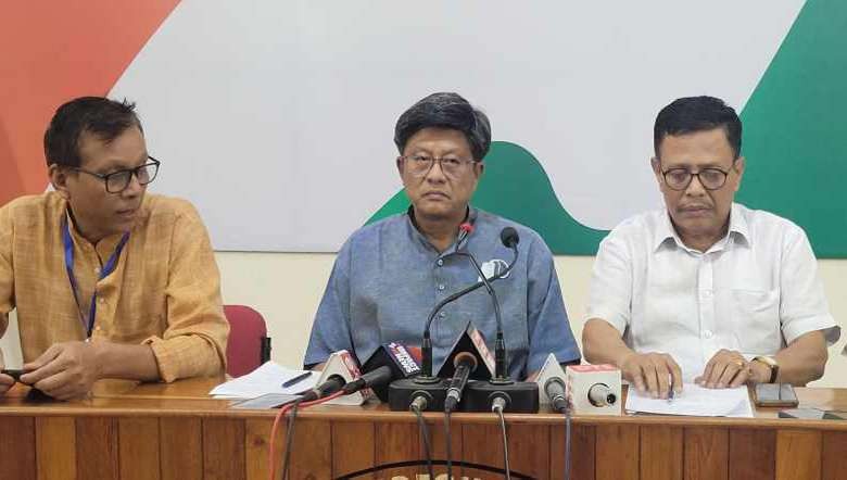 Manipur Pradesh Congress Committee briefing the media on May 23, 2023