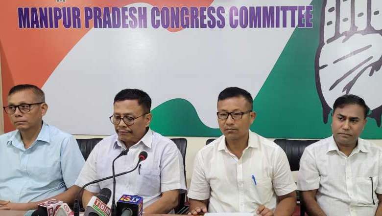 Manipur Pradesh Congress Committee briefing the media on June 8, 2023 (Photo: IFP)