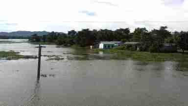 Flooded villages along the River Brahmaputra, Assam