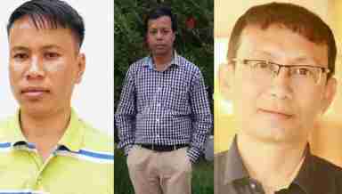 (L-R) Rameshwor Sharungbam, Dr Irungbam Deben and Naorem Bidyasagar