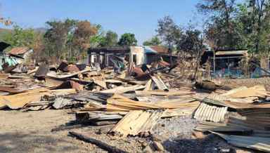 Manipur Violence: Houses in a village torched on May 4, 2023  (Photo: IFP)