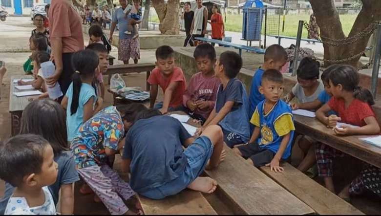 Displace children at shelter camp in strife-torn Manipur (Photo: IFP)