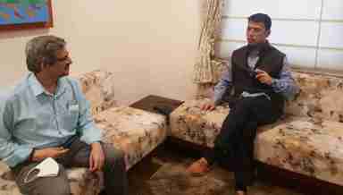 Manipur Education Minister Th Radheshyam (R) with National Council of teacher education (NCTE) chairperson Vineet Joshi