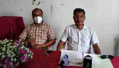 Work agency Alan Kamei briefing the media in Imphal on Thursday.