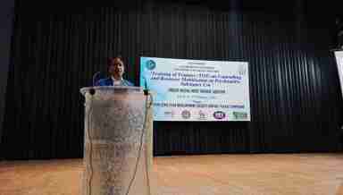 Manipur social welfare director Ngangom Uttam speaking at the training of trainers on combating psychoactive substance abuse