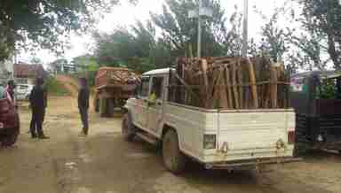 Villagers bring firewood for quarantine centres in Tamenglong (PHOTO: IFP)
