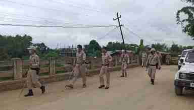 Manipur Police on duty amid lockdown in Imphal (PHOTO: IFP)