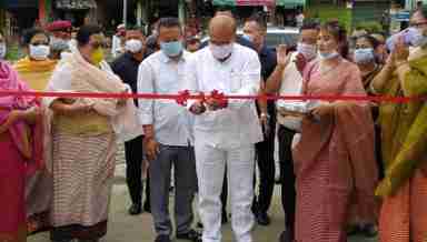Chief Minister Biren Singh inaugurates multistory public parking space in Imphal on June 26, 2020 (PHOTO:DIPR)