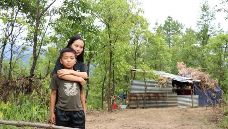 The young boy with his sister at Soraphung Village, Ukhrul, Manipur