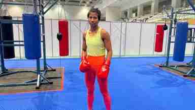 Lovlina Borgohain during a training session in Tokyo