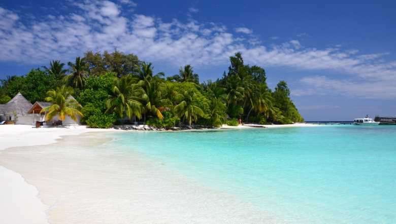 A beach at Bathala Island, Maldives