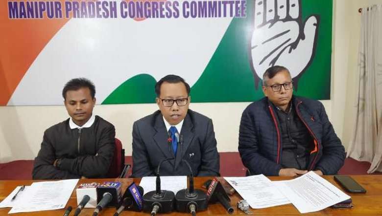Manipur Pradesh Congress Committee briefing the media in Imphal on December 30, 2022