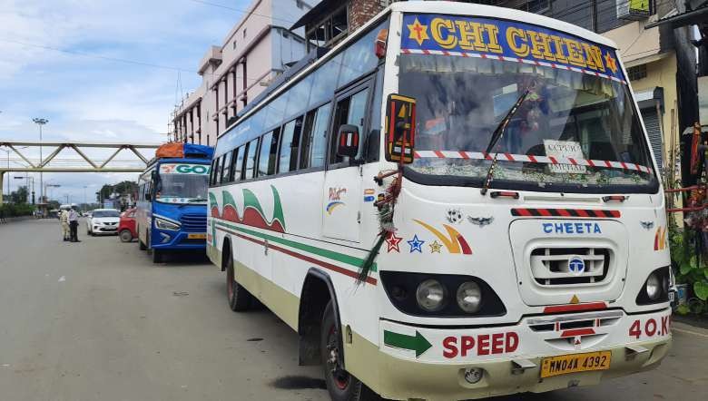 Imphal to Churachandpur district bus service resumed on Wednesday, July 1, 2020 (PHOTO: IFP)
