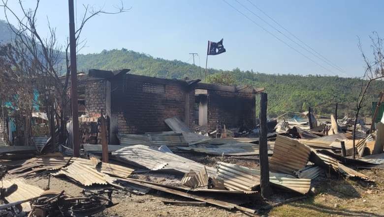Houses destroyed in Manipur Violence on May 3-4, 2023 (Photo: IFP)
