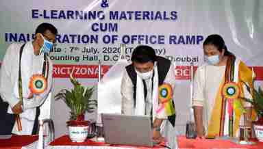 Manipur Education Minister Th Radheshyam launching the website (PHOTO: IFP)