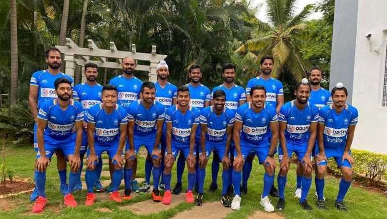Midfielder Sh Nilakanta Sharma finds his place in the Indian Hockey squad for Tokyo Olympic Games 2020, Japan. (Second from left, front row) (PHOTO: Facebook)