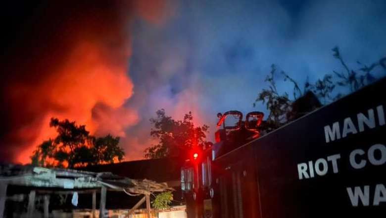 Fire at CID Office, Imphal West on August 1, 2022 (Photo: IFP)