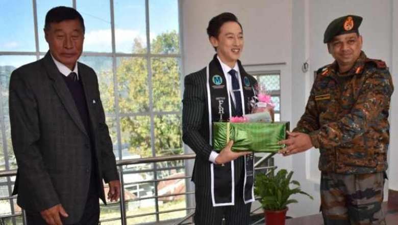 Somsai Battalion Ukhrul felicitated Mister Friendship International 2nd runner up Songashim Rungsung on Saturday in Ukhrul.