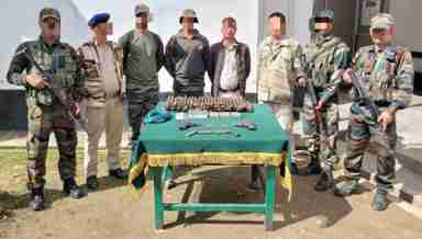 A joint operation of Assam Rifles and Kohima Police recovered arms, ammunition and explosives early Monday