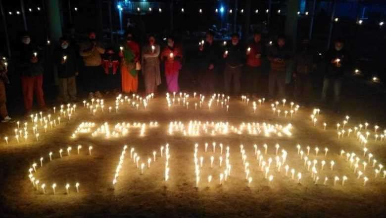 People light candles and pray for CM Biren who tested positive for COVID-19