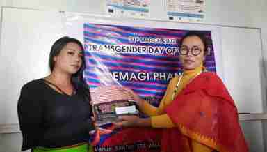 AMANA (transgender's state level apex body) secretary Santa Khurai (R) (PHOTO: IFP)
