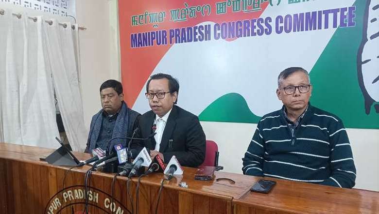 Manipur Pradesh Congress Committee briefing mediapersons in Imphal on December 15