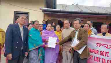 Demanding inclusion of Meetei/Meitei in Scheduled Tribe list, STDCM submitted a memorandum to MLA Irengbam Nalini Devi at her residence on ecember 19, 2022