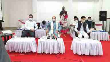 CM Biren at the Emergency Meeting on Covid-19 in Manipur on Oct 21, 2020