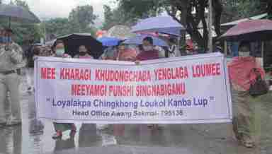 Protesters hold rally in protest against government's agricultural land acquisition plan at Awang Sekmai on Oct 24, 2020