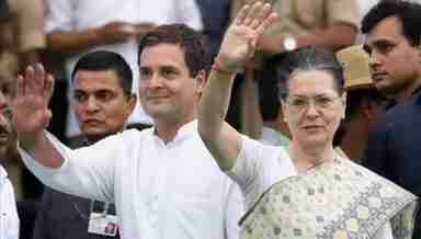 Congress leader Rahul Gandhi and Congress President Sonia Gandhi