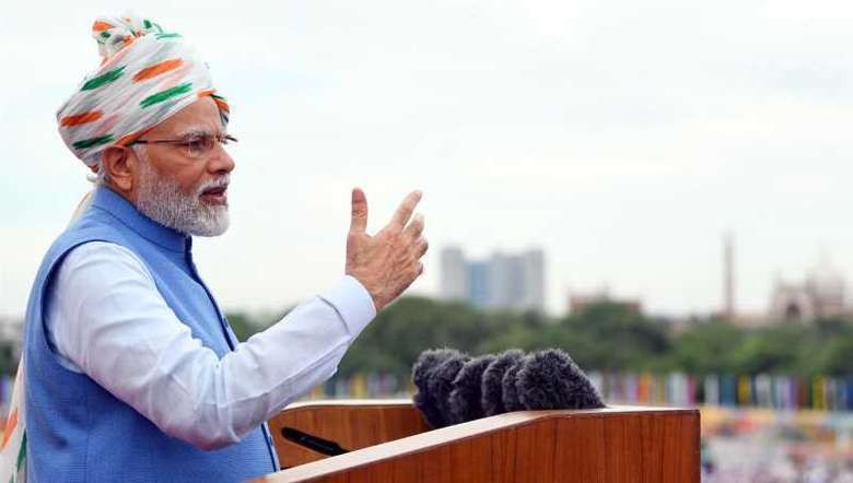 Prime Minister Narendra Modi addresses the nation from the ramparts of the Red Fort in Delhi on the 76th Independence Day – August 15, 2022 (PHOTO: PIB)