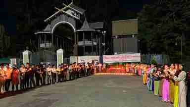 Candlelight vigil at Kangla Fort in Imphal (PHOTO: IFP)