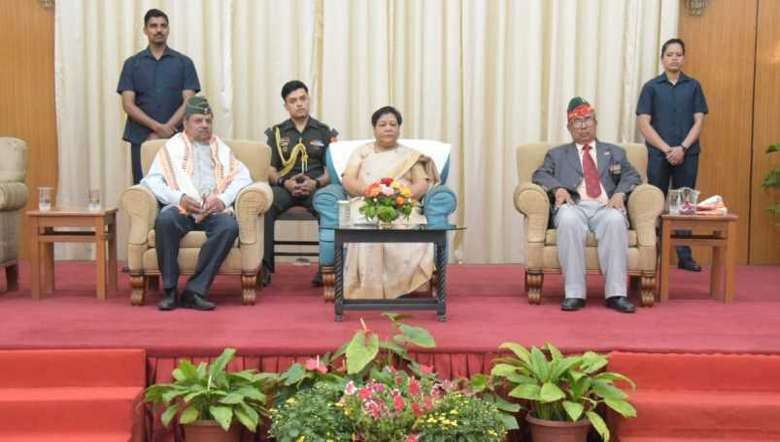 Manipur Governor Anusuiya Uikey (C)