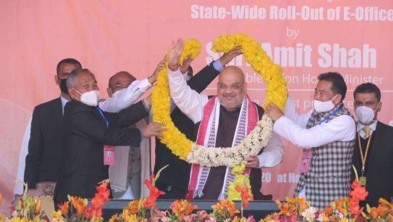 Union Home Minister Amit Shah in Imphal (PHOTO: IFP)