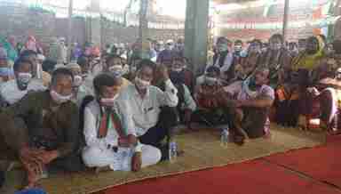 Congress workers meet at Lilong in Thoubal district, Manipur on oct 28, 2020 (Photo: IFP)