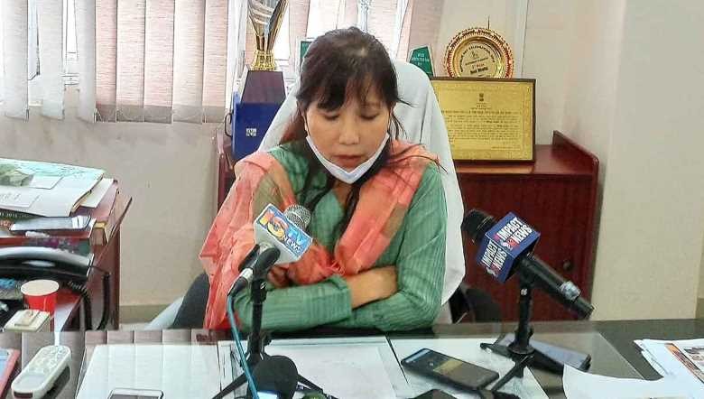 Agriculture director Laltanpui Vanchhong speaks to the media