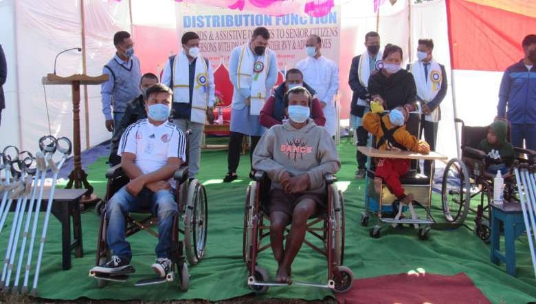 Aids and appliances being distributed to senior citizens and persons with disabilities under various government schemes (PHOTO: IFP)