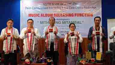 The cast and crew of the music album 'Mithibong Mitambal' were honored with mementos during the release function on July 25, 2023 (Photo: IFP)