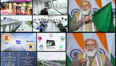 PM Modi inaugurated India's first-ever driverless train operations on Delhi Metro line as an attempt to make urban development future-ready, on December 28, 2020