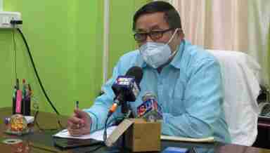 TDC president H Ranjit briefing mediapersons on August 12, 2020 in Imphal