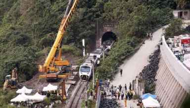 Taiwan train accident site at Hualien County in Eastern Taiwan. (PHOTO: Twitter)