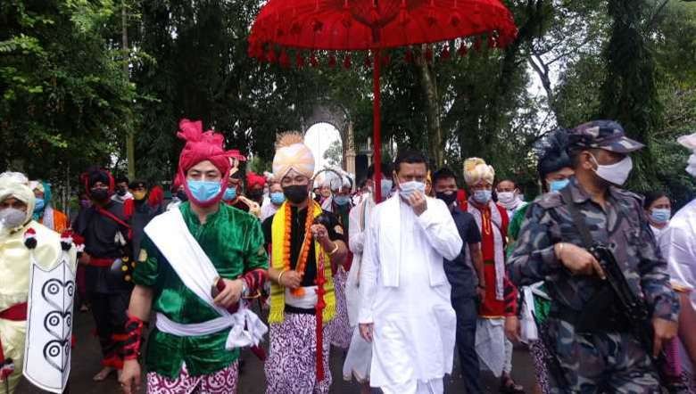 Titular king of Manipur and Rajya Sabha MP Leishemba Sanajaoba performed rituals of 'Waa yungba' inside the Kangla complex early Saturday on Mera Hou Chongba.